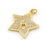 Micro Pave Clear CZ Star Charm for Bracelets or Necklaces