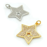 Micro Pave Clear CZ Star Charm for Bracelets or Necklaces