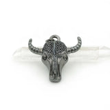 Micro Pave CZ Ox-head Necklace Charm