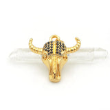Micro Pave CZ Ox-head Necklace Charm