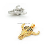 Micro Pave CZ Ox-head Necklace Charm