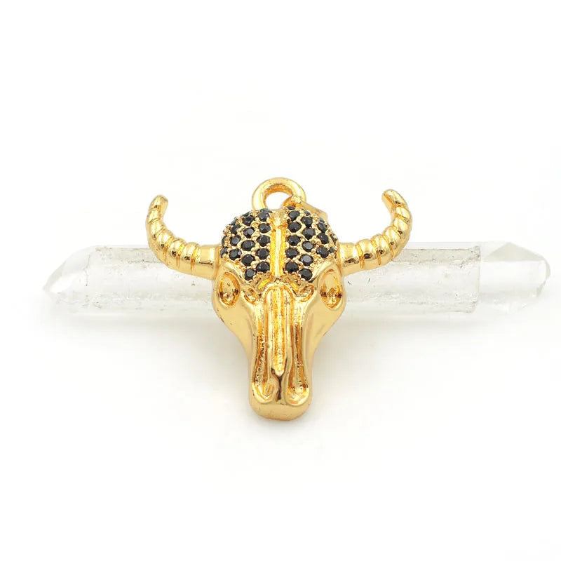 Micro Pave CZ Ox-head Necklace Charm