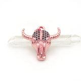 Micro Pave CZ Ox-head Necklace Charm