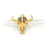 Micro Pave CZ Ox-head Necklace Charm