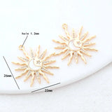 14K Brass and Zircon Sun Moon Star Charms Pendants Jewelry Making Supplies