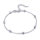 925 Sterling Silver Beaded Cross Chain Anklet Foot Jewelry Leg Bracelet