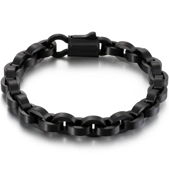 Stainless Steel Chain Bracelet Men 9MM Thick Plated Homme Jewellery