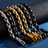Stainless Steel Chain Bracelet Men 9MM Thick Plated Homme Jewellery