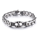 Stainless Steel Biker Link Chain Bracelet 22.5cm 15mm