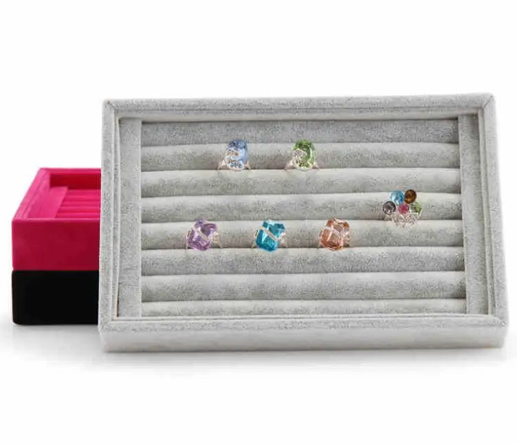Velvet Jewelry Display Ring Storage Display Box