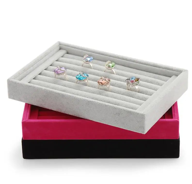 Velvet Jewelry Display Ring Storage Display Box