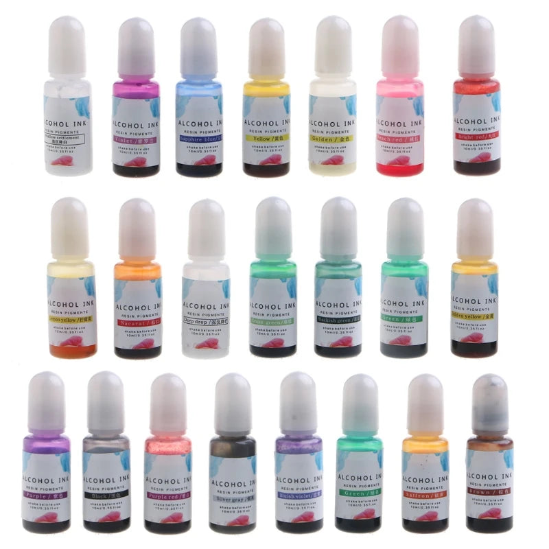 22 Colors Epoxy Resin Diffusion Pigment Alcohol Ink Liquid Colorant Dye