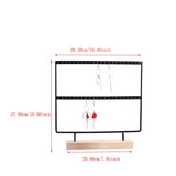 22 Holes Pink Earring Display Stand Wooden Base Jewelry Organizer