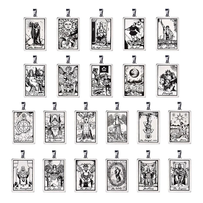 22 PCS Tarot Pendant Cards Astrological Sun And MOON Pendants DIY Supplies