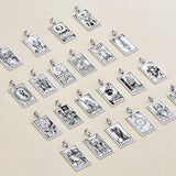 22 PCS Tarot Pendant Cards Bulk for Jewelry Astrological Moon Stainless Steel