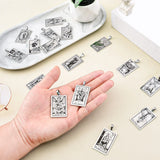 22 PCS Tarot Pendant Cards Bulk for Jewelry Astrological Moon Stainless Steel