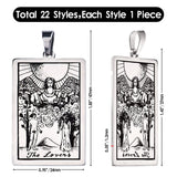 22 PCS Tarot Pendant Cards Bulk for Jewelry Astrological Moon Stainless Steel