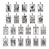 22 PCS Tarot Pendant Cards Bulk for Jewelry Astrological Moon Stainless Steel