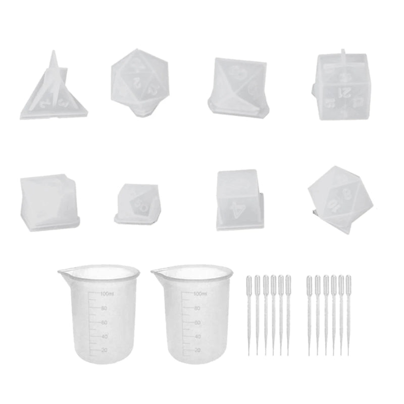 22 Pcs Crystal Epoxy Set Dice Dice Grain Fillet Multi-Specification DIY