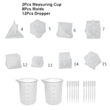 22 Pcs Crystal Epoxy Set for DIY Digital Game Mirror Epoxy Mold