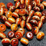 22 Pcs Brown Agate Beads Tibet One Line Pharmacist Totem Dzi Stone