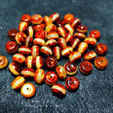22 Pcs Brown Agate Beads Tibet One Line Pharmacist Totem Dzi Stone