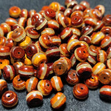 22 Pcs Brown Agate Beads Tibet One Line Pharmacist Totem Dzi Stone