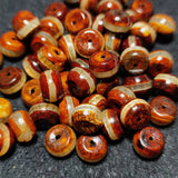 22 Pcs Brown Agate Beads Tibet One Line Pharmacist Totem Dzi Stone