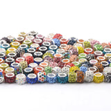 10mm Big Hole Charms Beads With Rhinestone DIY Jewelry Making Beads 100pcs