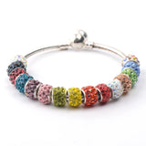 10mm Big Hole Charms Beads With Rhinestone DIY Jewelry Making Beads 100pcs