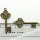 22 Vintage Charms Key Pendant Antique Bronze for DIY Metal Jewelry Making