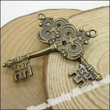 22 Vintage Charms Key Pendant Antique Bronze for DIY Metal Jewelry Making