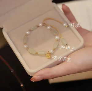 Spring Hetian Jade Evil Eye Bracelet for Women