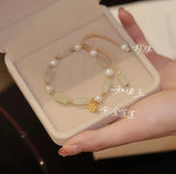 Spring Hetian Jade Evil Eye Bracelet for Women