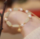 Spring Hetian Jade Evil Eye Bracelet for Women