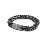 Stainless Steel Double Layer Link Chain Bracelet Men