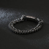 Stainless Steel Double Layer Link Chain Bracelet Men