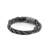 Stainless Steel Double Layer Link Chain Bracelet Men