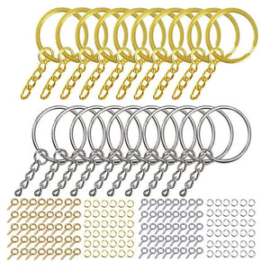 220 Pcs Key Ring Jump Rings Set for Resin DIY Crafts Jewelry Making