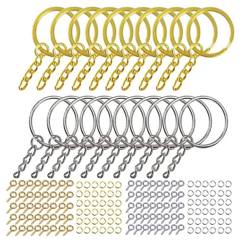 220 Pcs Key Ring Jump Rings Set for Resin DIY Crafts Jewelry Making