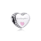 925 Sterling Silver Goddaughter Heart Charms Bracelet Bangle