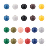 220Pcs 11 Colors Painted Natural Wood European Beads Large Hole Beads