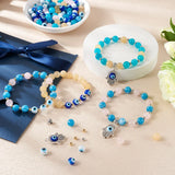 220Pcs Evil Eye Charm Bracelet Kit Natural Quartz & Lampwork Beads