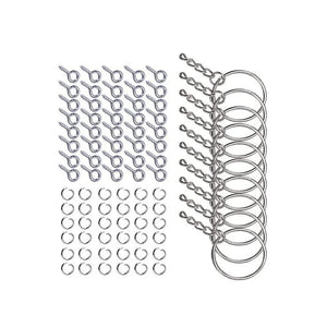 220Pcs Key Ring Screw Metal Door Pendant Keychain Homemade Jewelry Making