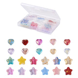 220Pcs Glass Star Heart Beads Multicolor DIY Craft Jewelry Making