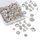 220pcs Crystal Brass Rhinestone Spacer Beads for Jewelry Making