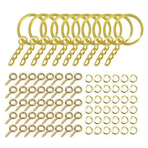 220pcs Metal Keyring Keychain Jump Rings Set for DIY Dolls Toy Models
