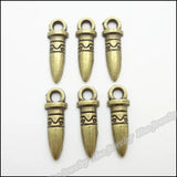 220pcs Vintage Bullet Charms Antique Bronze DIY Jewelry Making