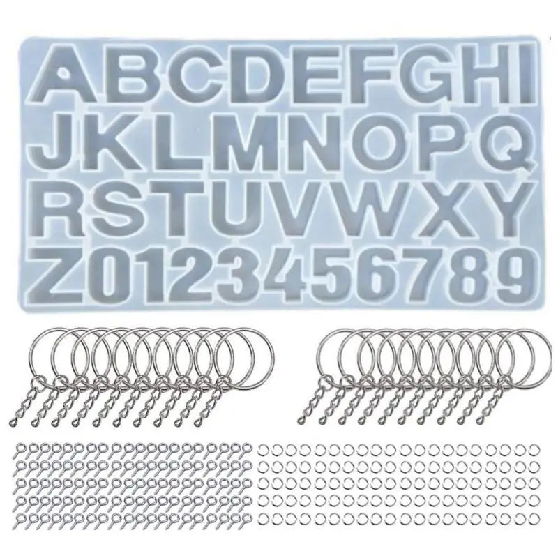221 Pcs Alphabet Resin Molds Set - Backward Casting Letters Numbers