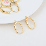 6PCS 12x20MM 24K Brass Oval Earrings Clip High Jewelry Making Findings